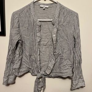 Striped Crop button up